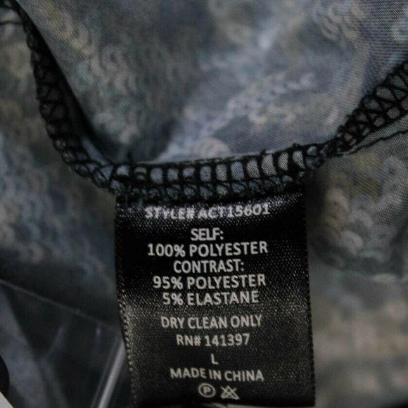 ASTR Women's Yvette Sequin Print V-Neck Bodysuit Black Blue Size Large NWT - Picture 7 of 8